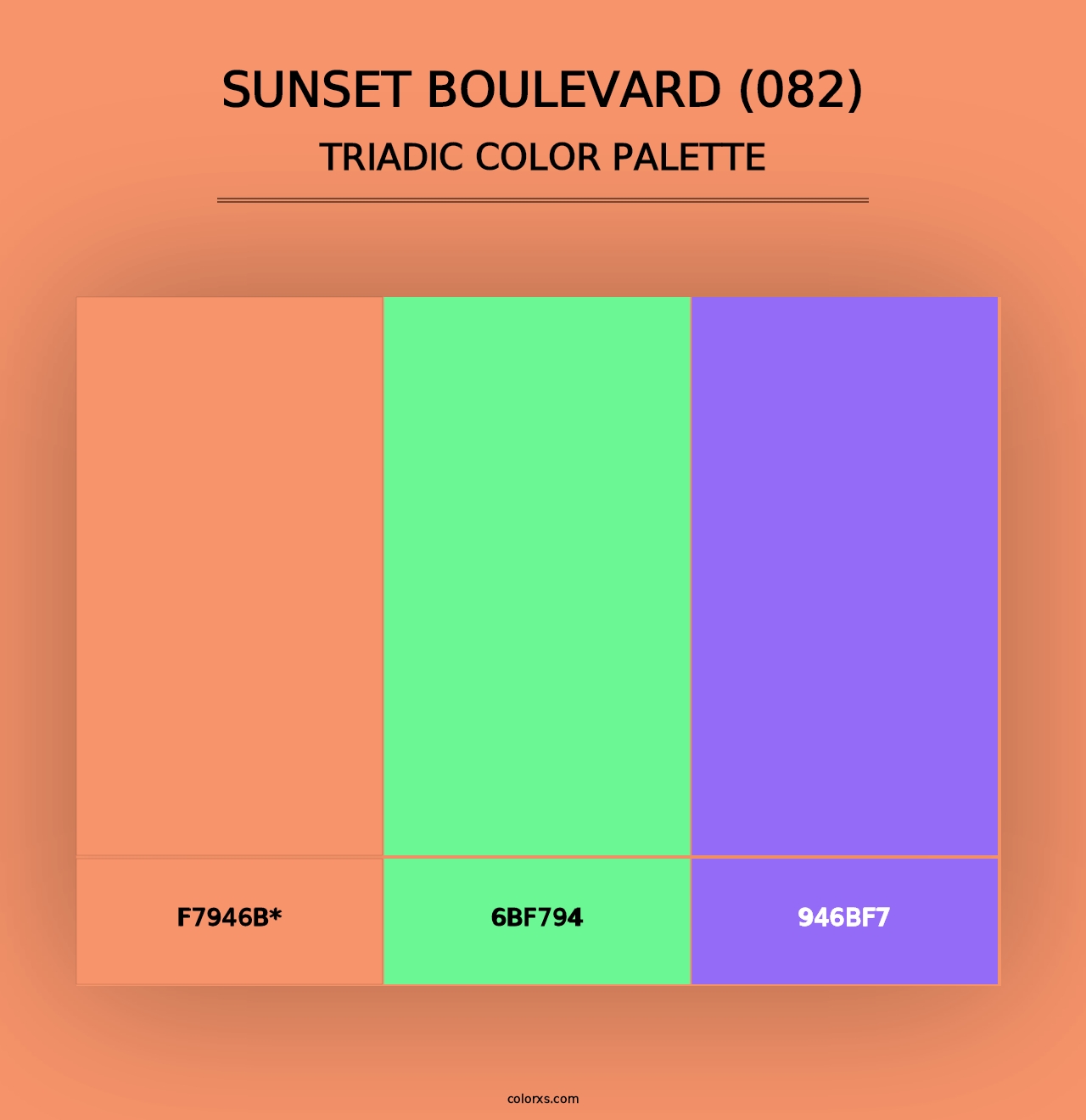 Sunset Boulevard (082) - Triadic Color Palette