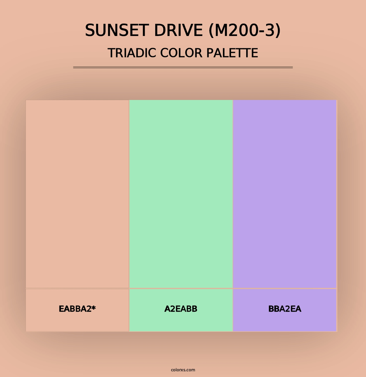 Sunset Drive (M200-3) - Triadic Color Palette