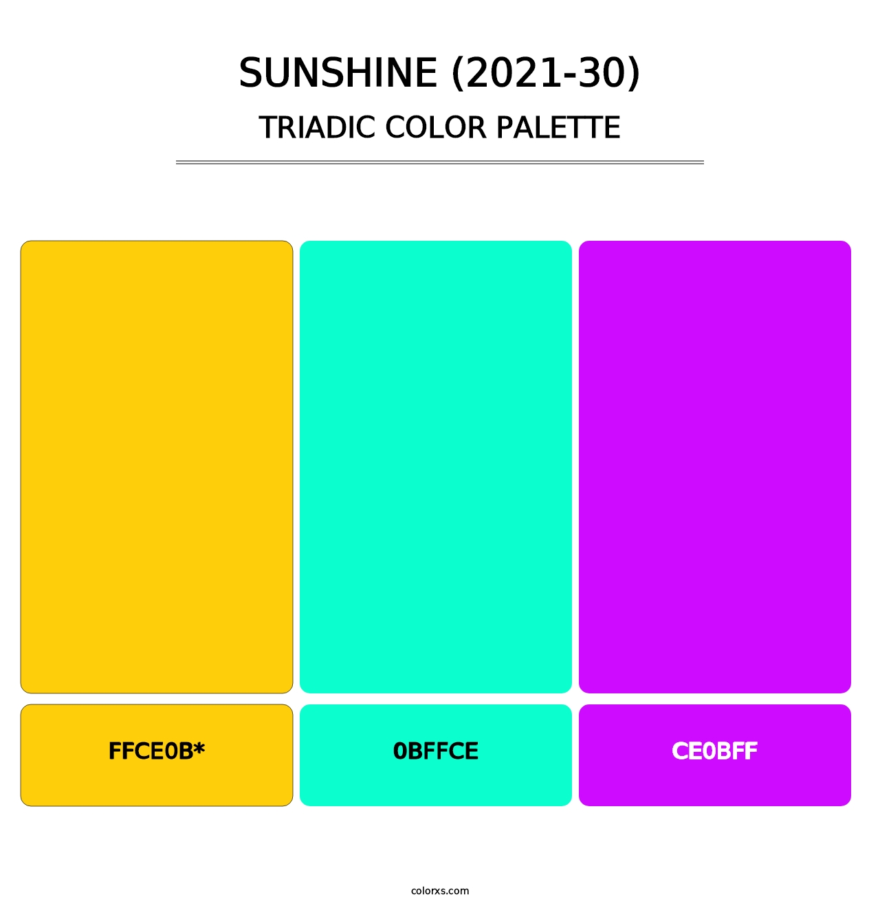 Sunshine (2021-30) - Triadic Color Palette