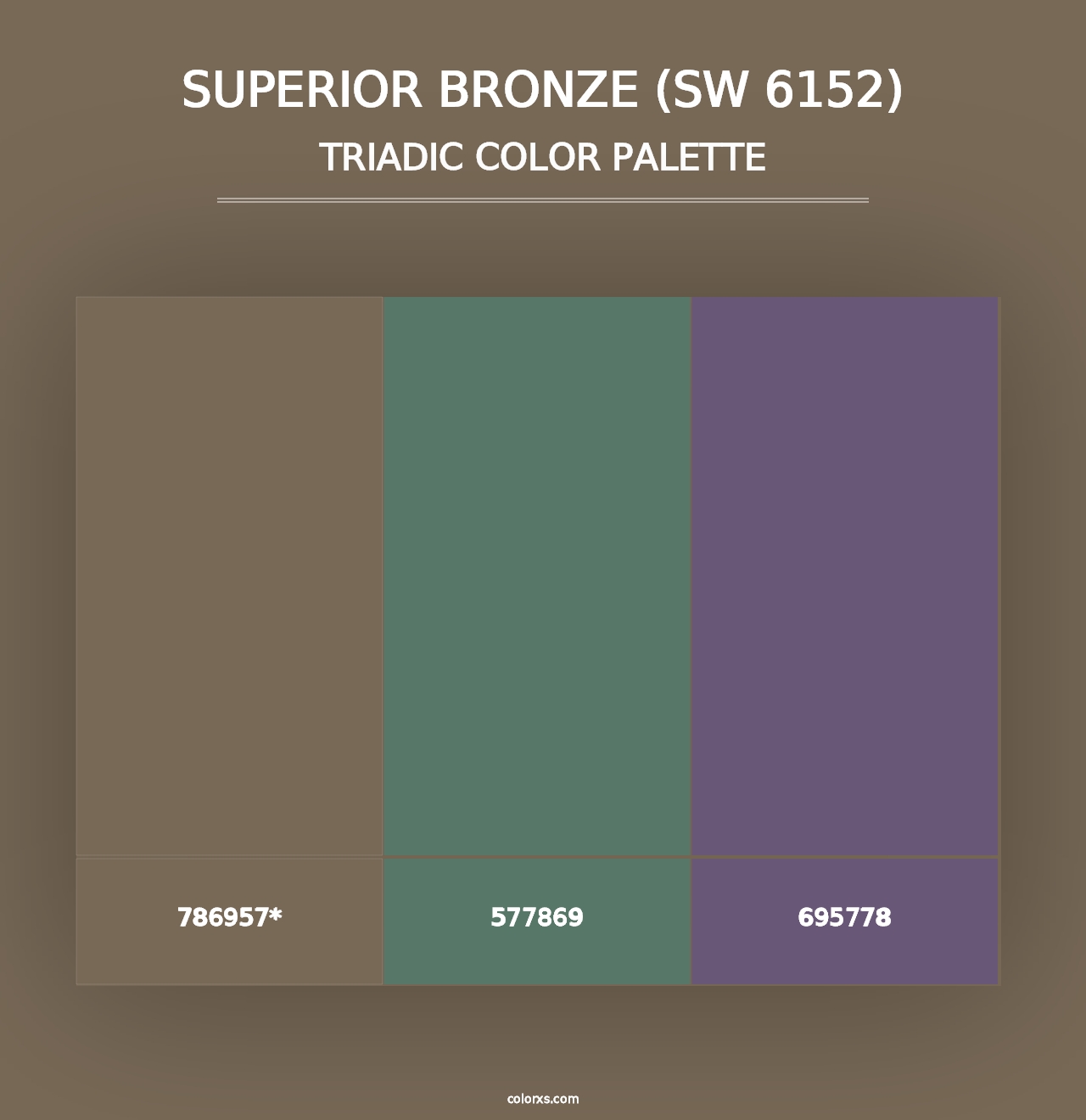 Superior Bronze (SW 6152) - Triadic Color Palette