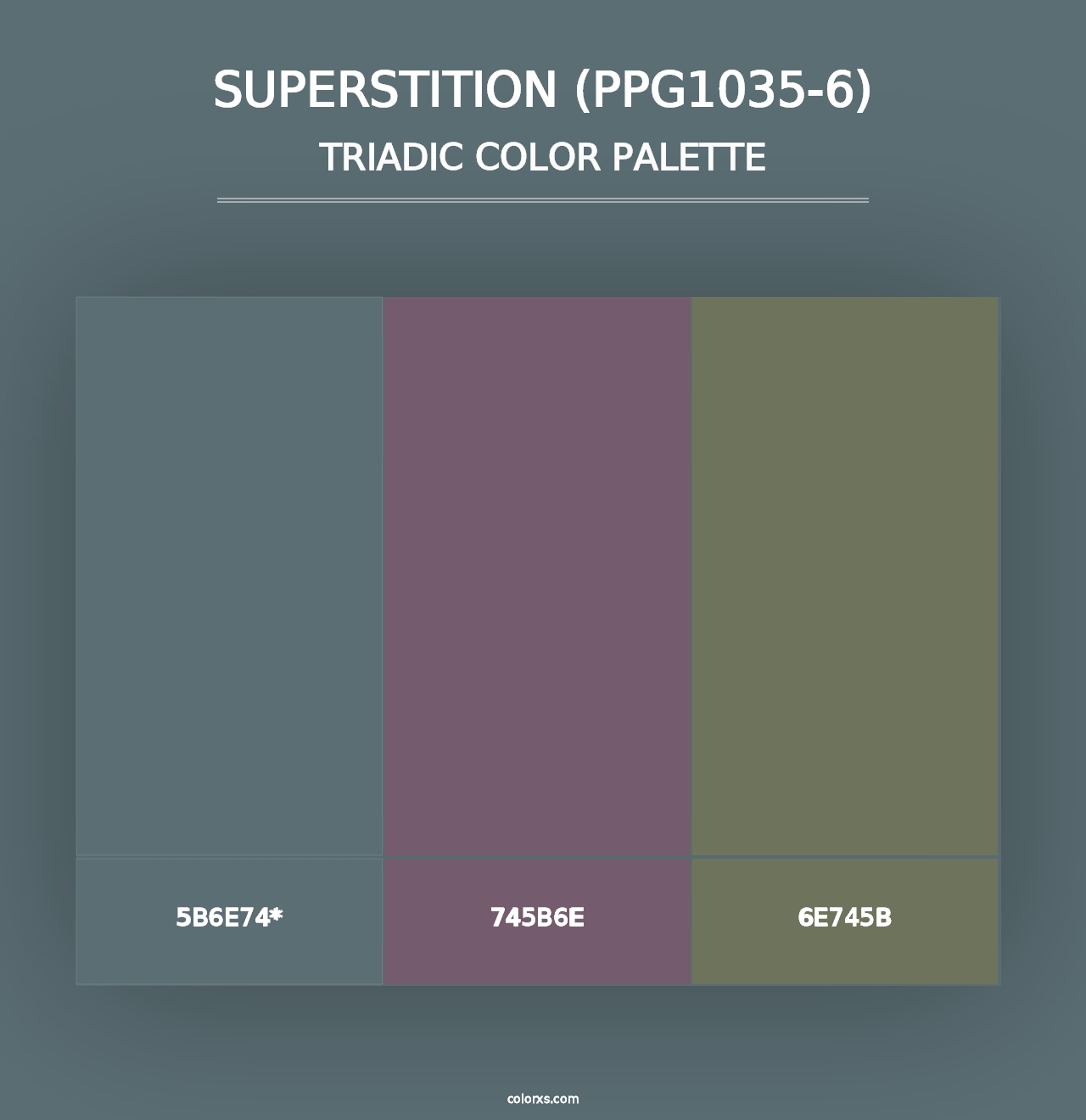 Superstition (PPG1035-6) - Triadic Color Palette