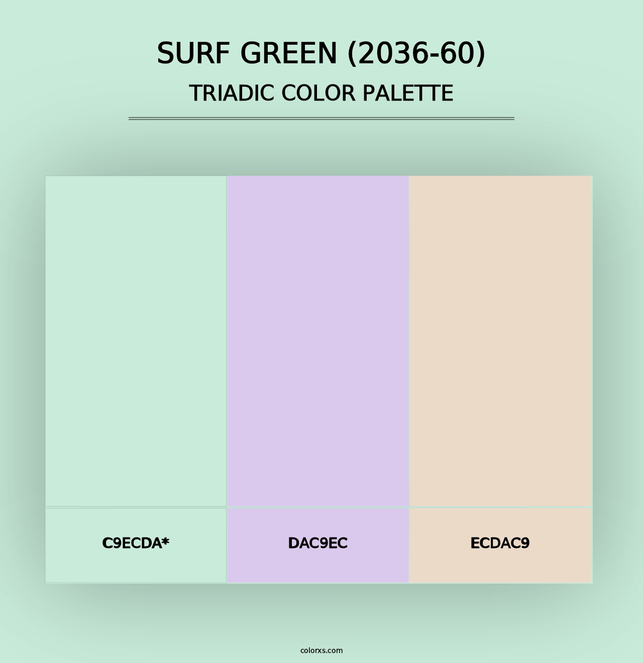 Surf Green (2036-60) - Triadic Color Palette