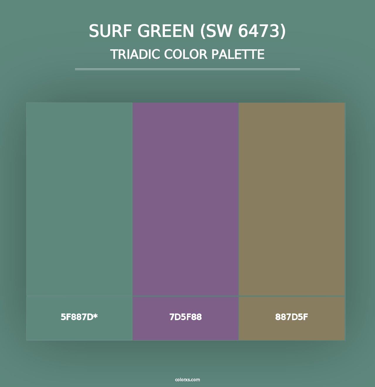 Surf Green (SW 6473) - Triadic Color Palette