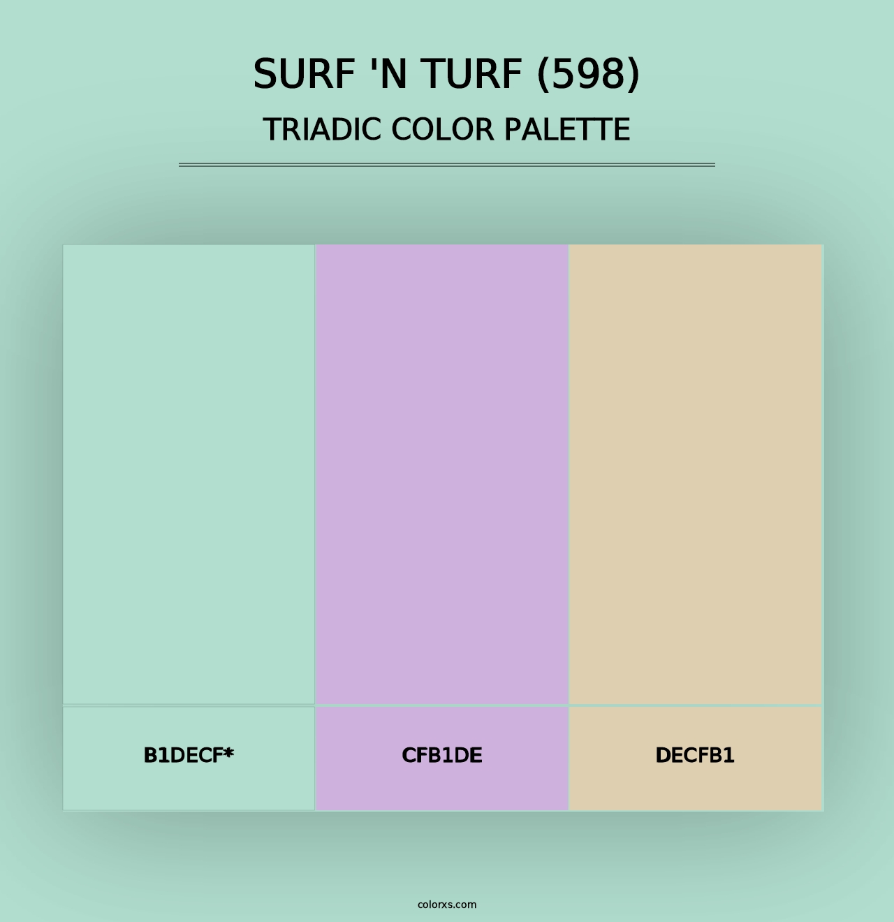 Surf 'n Turf (598) - Triadic Color Palette