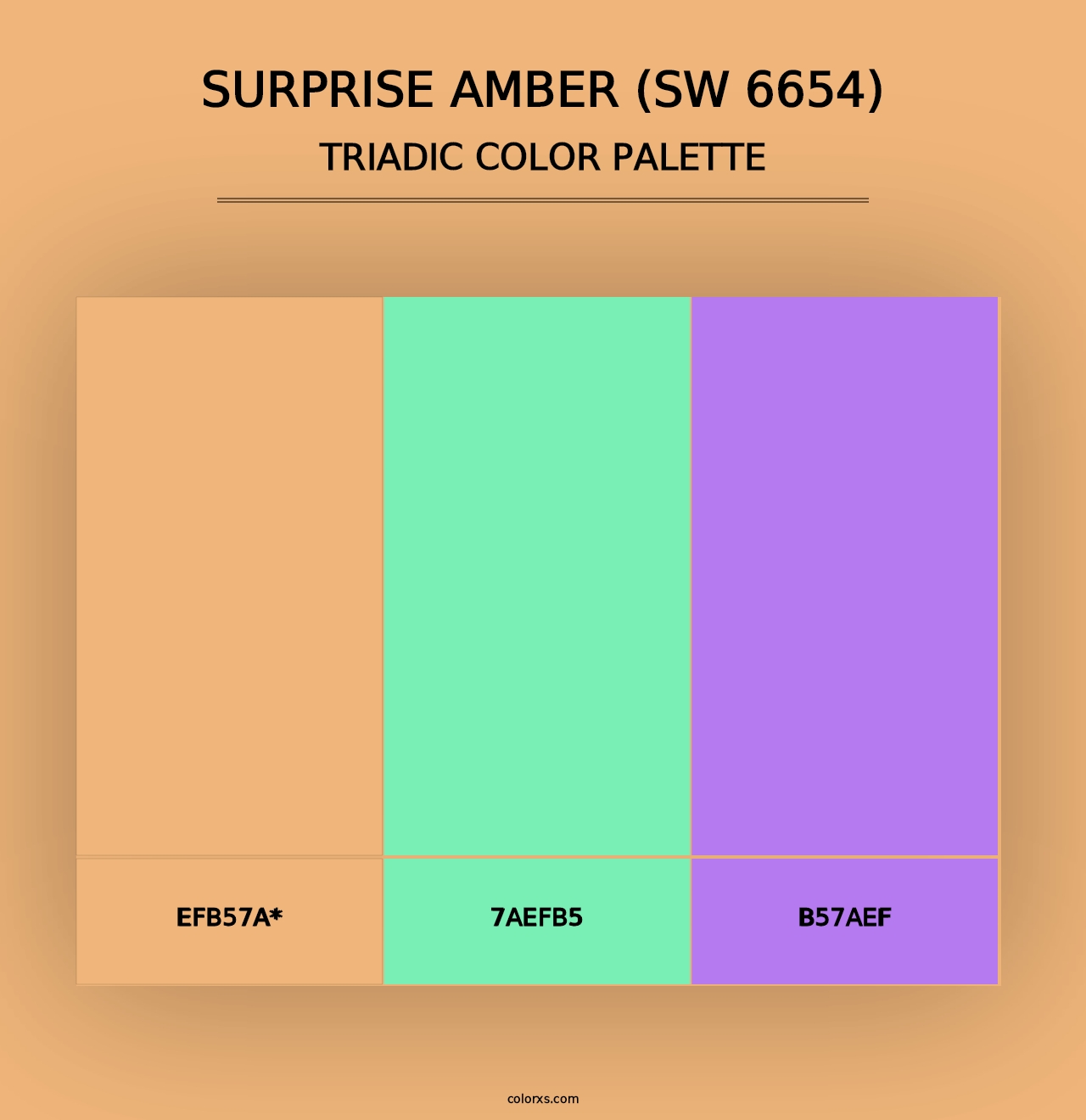 Surprise Amber (SW 6654) - Triadic Color Palette