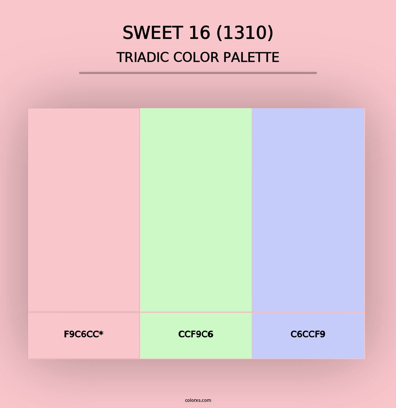 Sweet 16 (1310) - Triadic Color Palette