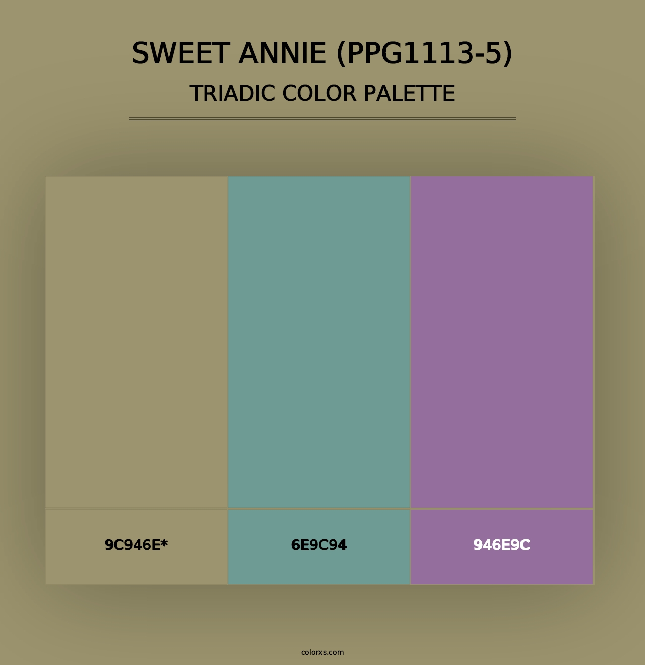 Sweet Annie (PPG1113-5) - Triadic Color Palette