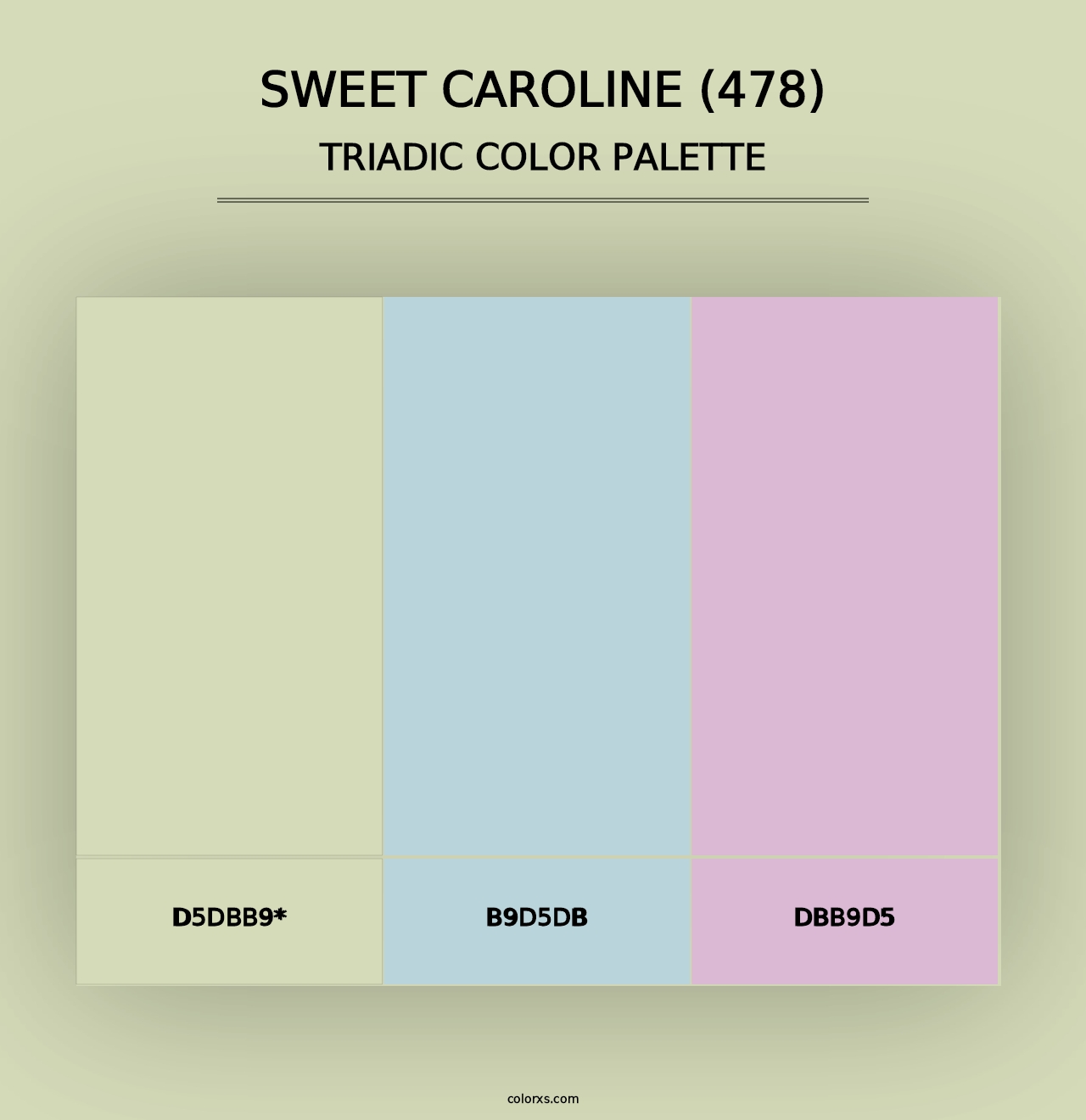 Sweet Caroline (478) - Triadic Color Palette