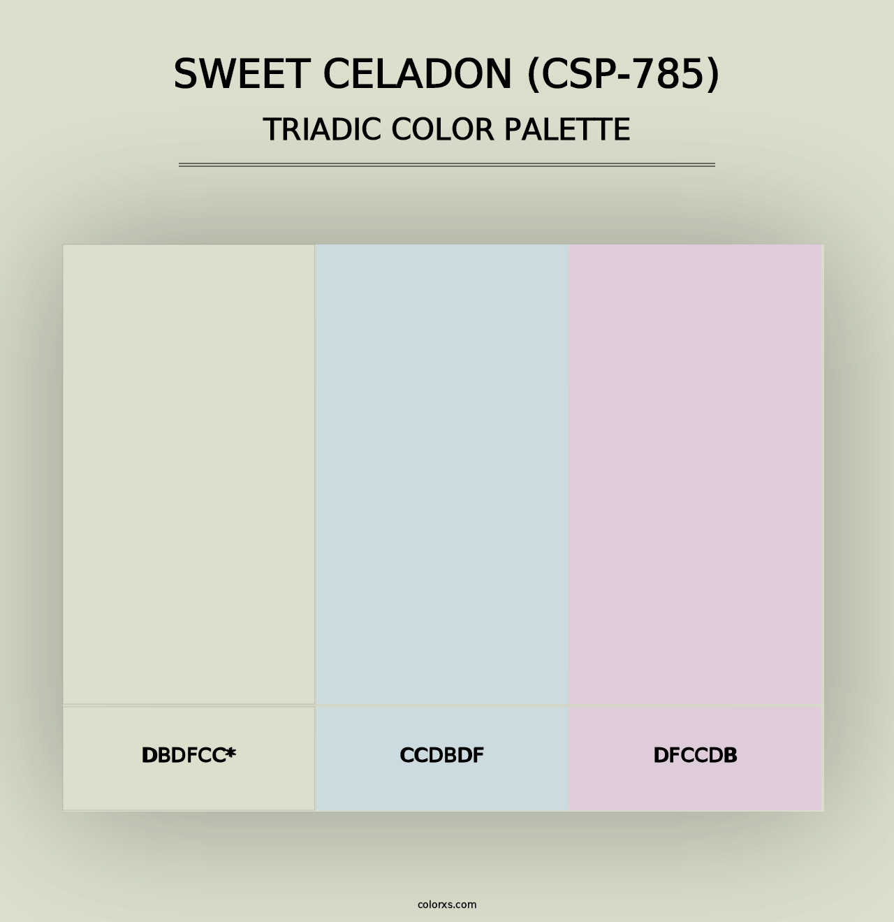 Sweet Celadon (CSP-785) - Triadic Color Palette