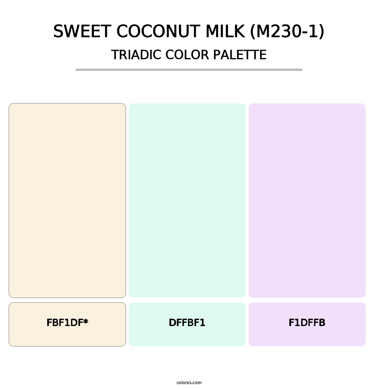 Sweet Coconut Milk (M230-1) - Triadic Color Palette