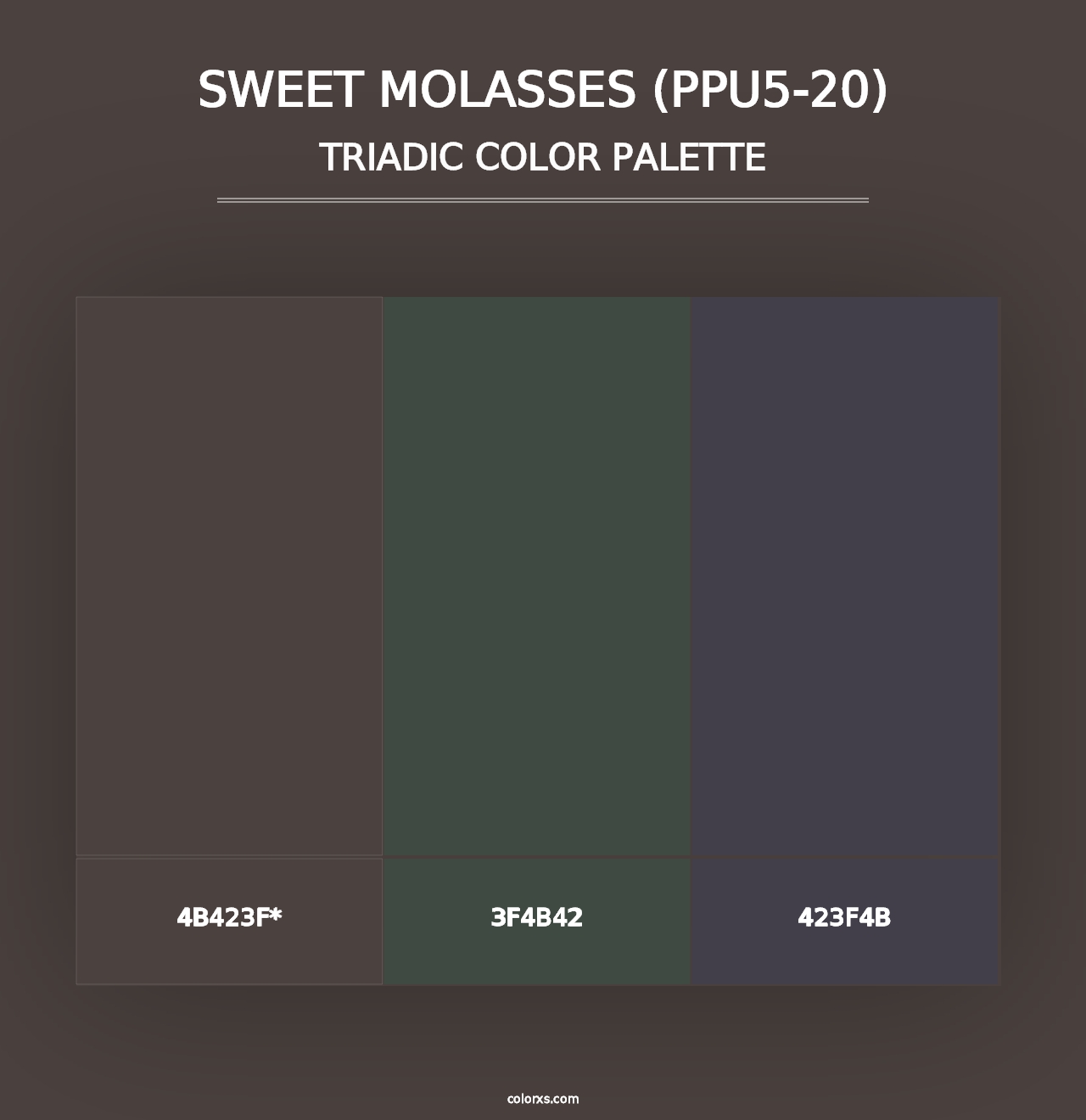 Sweet Molasses (PPU5-20) - Triadic Color Palette