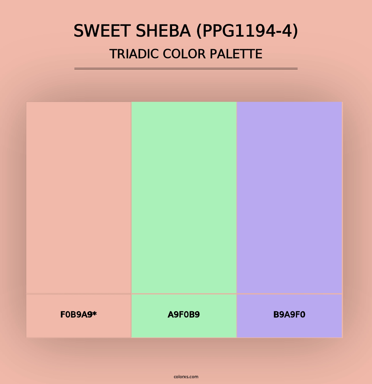 Sweet Sheba (PPG1194-4) - Triadic Color Palette