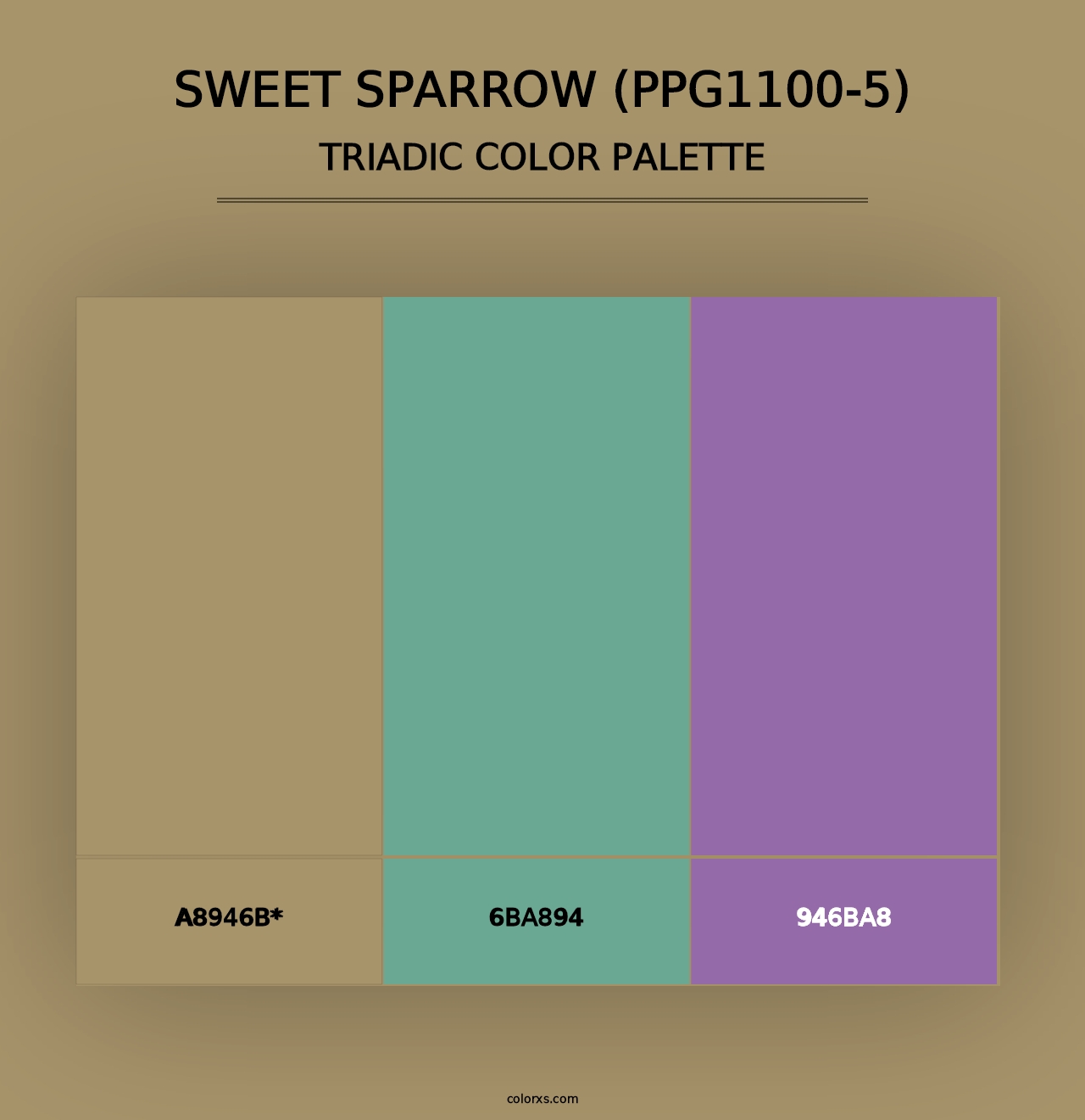 Sweet Sparrow (PPG1100-5) - Triadic Color Palette