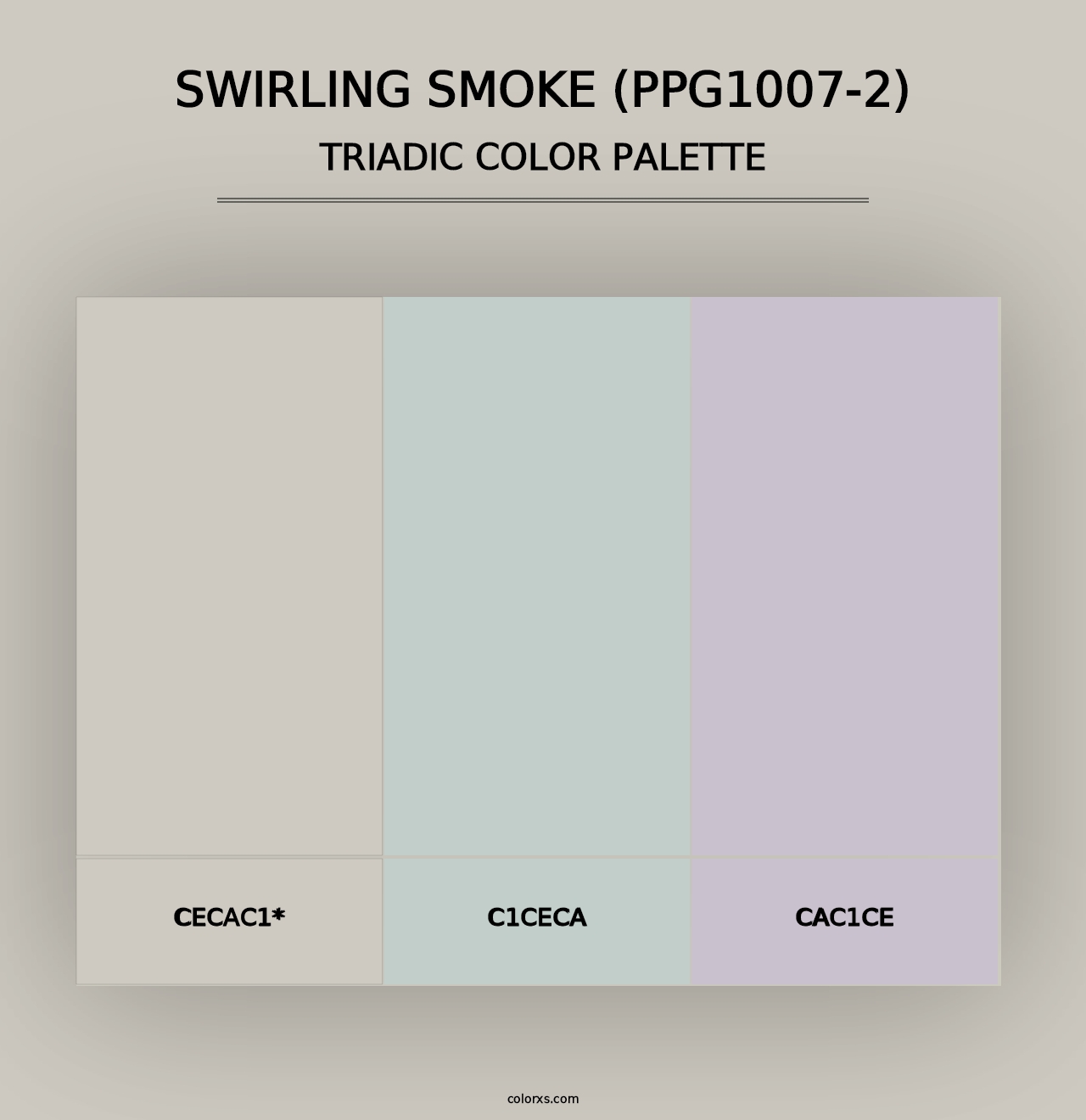 Swirling Smoke (PPG1007-2) - Triadic Color Palette