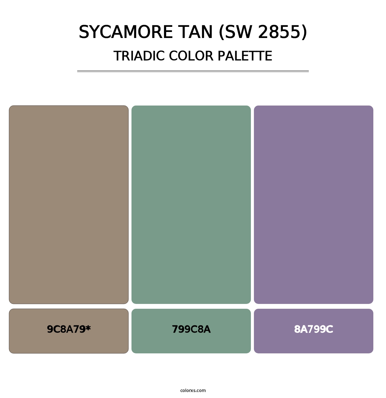 Sycamore Tan (SW 2855) - Triadic Color Palette