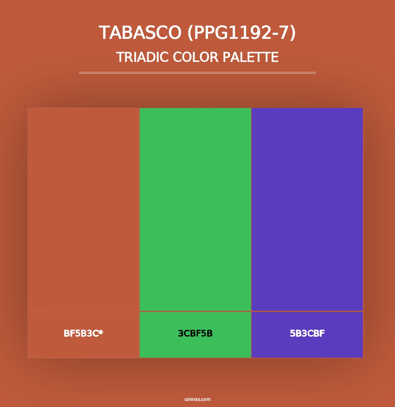 Tabasco (PPG1192-7) - Triadic Color Palette