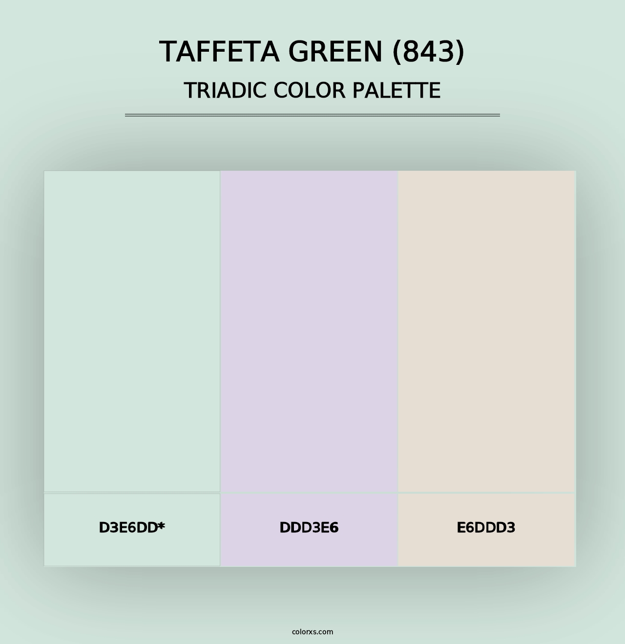 Taffeta Green (843) - Triadic Color Palette