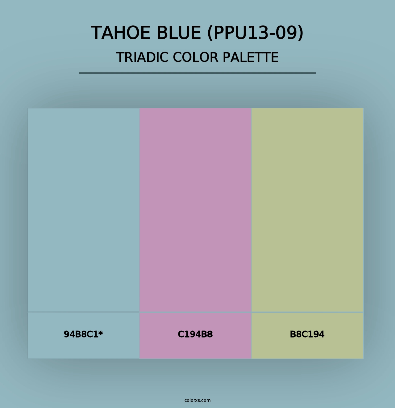 Tahoe Blue (PPU13-09) - Triadic Color Palette