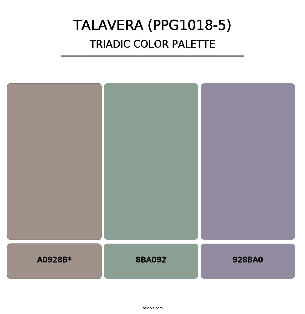 Talavera (PPG1018-5) - Triadic Color Palette