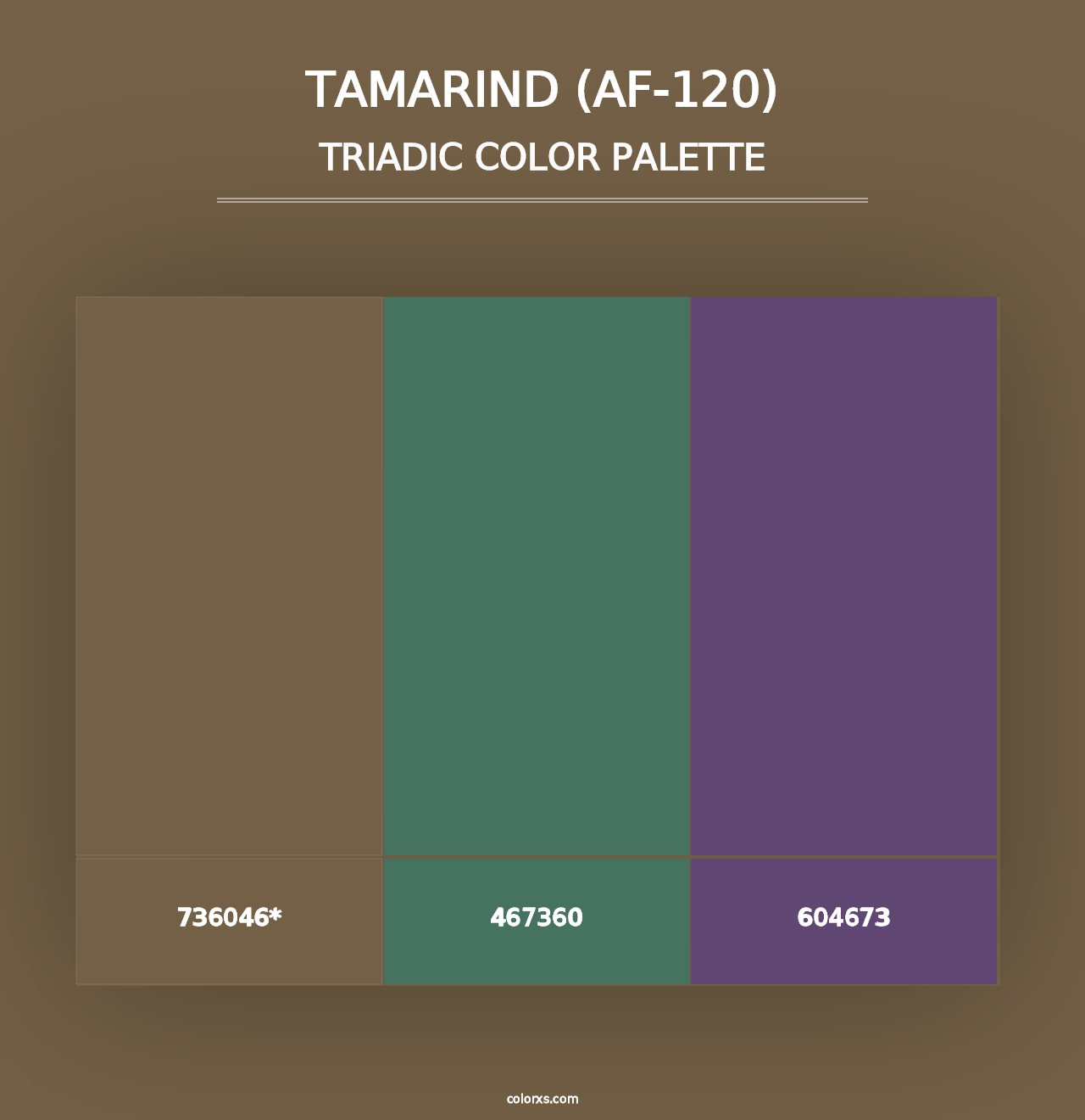 Tamarind (AF-120) - Triadic Color Palette