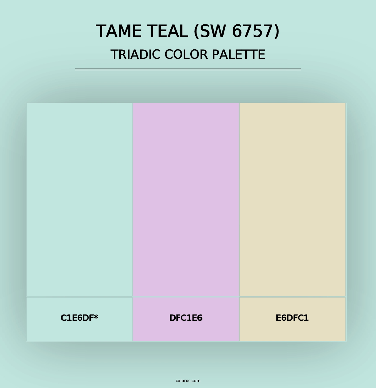 Tame Teal (SW 6757) - Triadic Color Palette