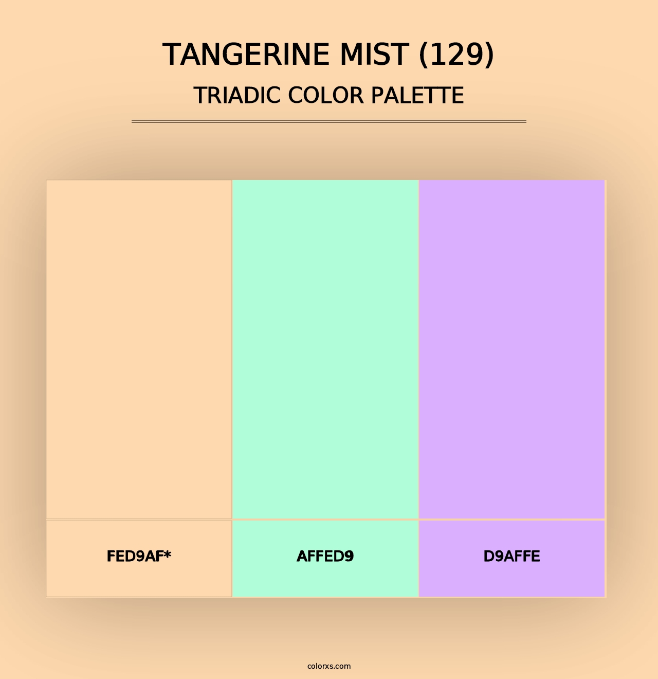 Tangerine Mist (129) - Triadic Color Palette