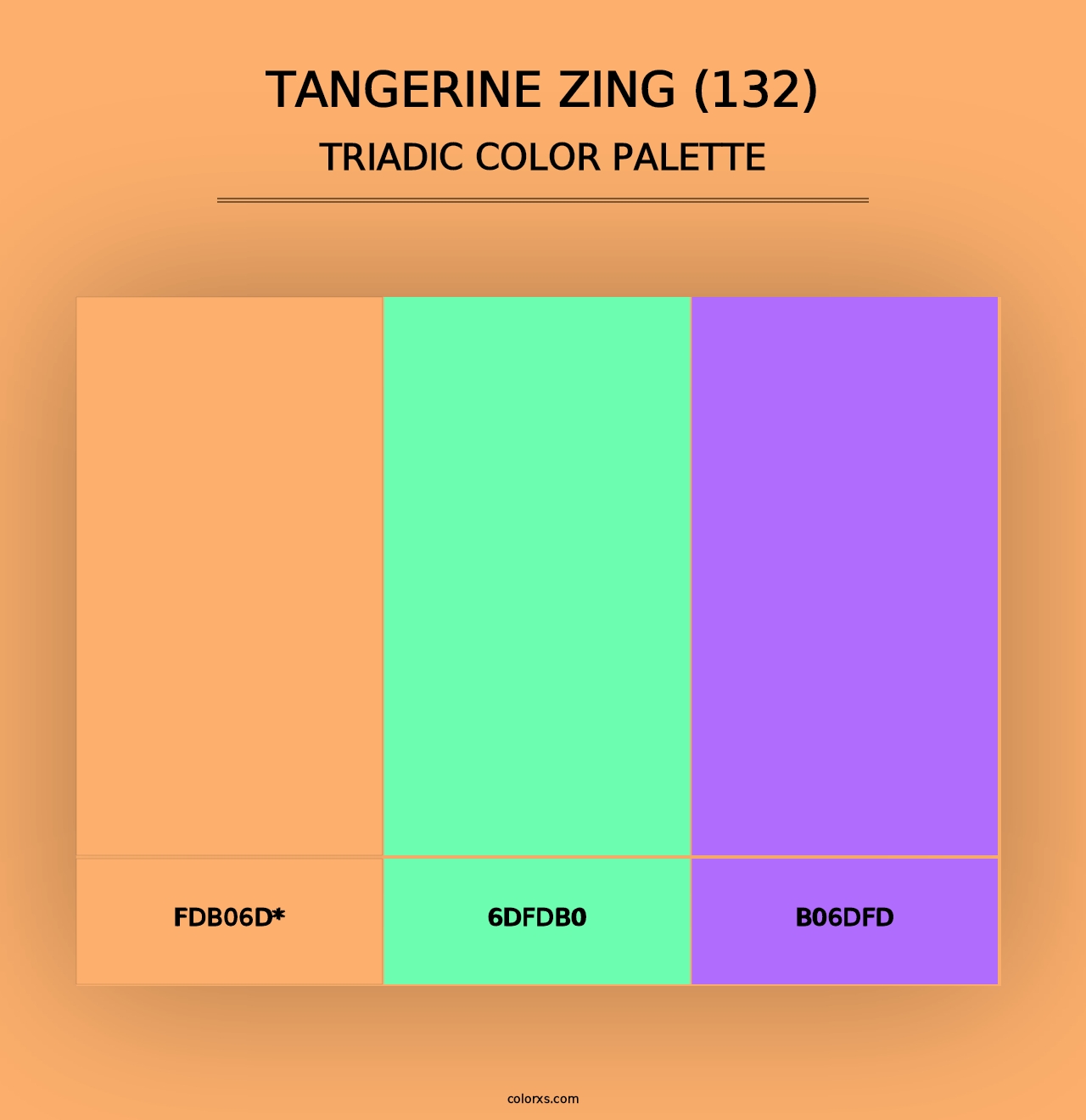 Tangerine Zing (132) - Triadic Color Palette