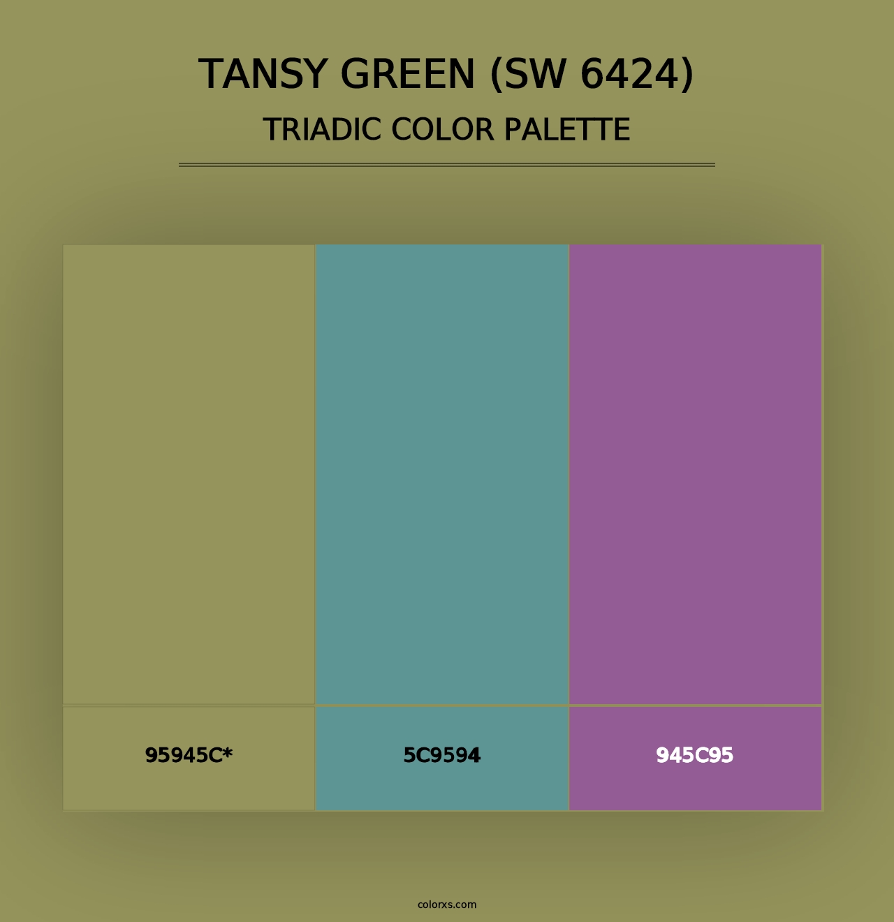 Tansy Green (SW 6424) - Triadic Color Palette