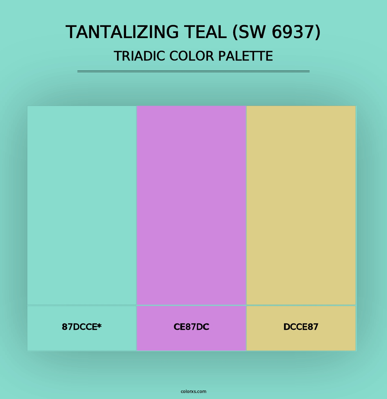 Tantalizing Teal (SW 6937) - Triadic Color Palette