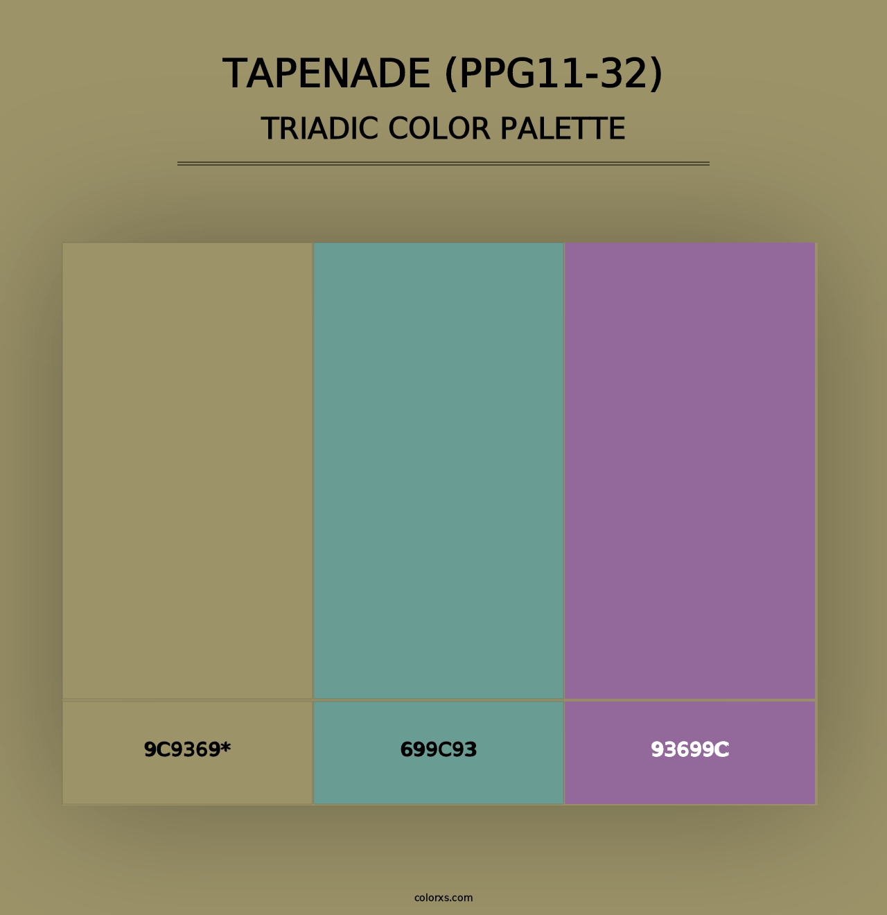 Tapenade (PPG11-32) - Triadic Color Palette