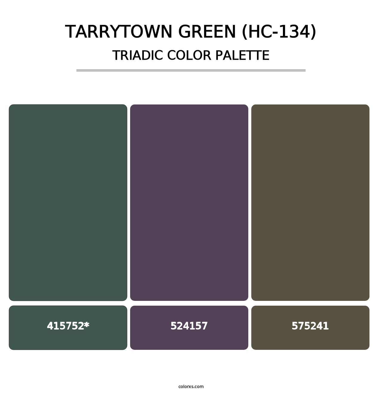 Tarrytown Green (HC-134) - Triadic Color Palette