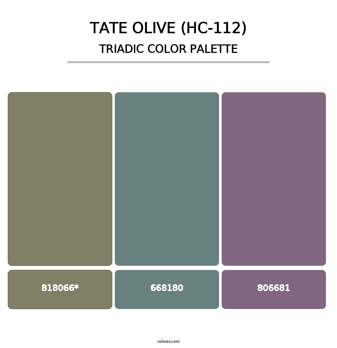 Tate Olive (HC-112) - Triadic Color Palette