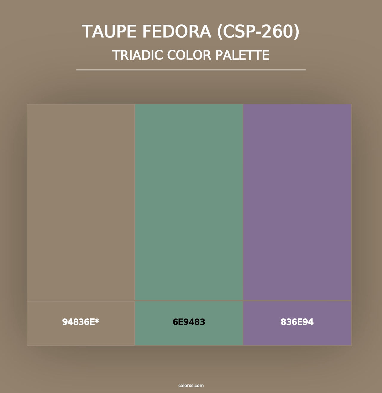 Taupe Fedora (CSP-260) - Triadic Color Palette