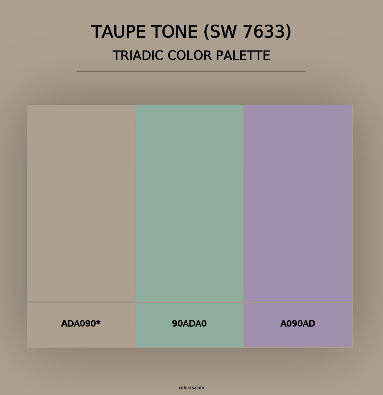 Taupe Tone (SW 7633) - Triadic Color Palette