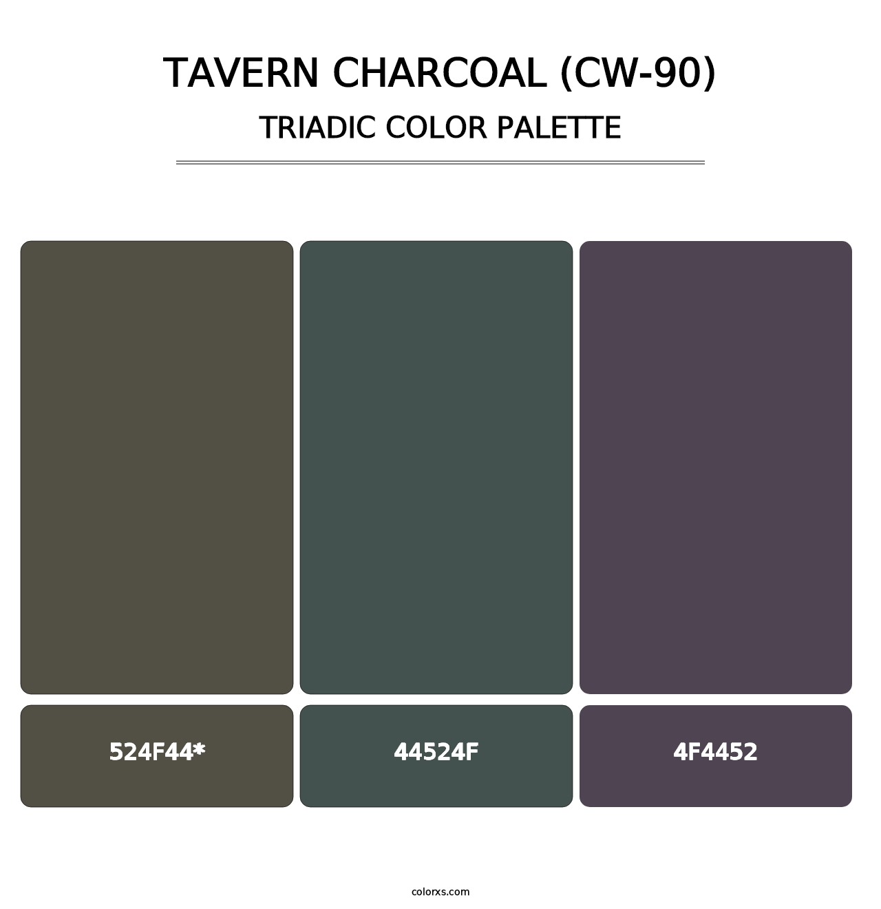 Tavern Charcoal (CW-90) - Triadic Color Palette