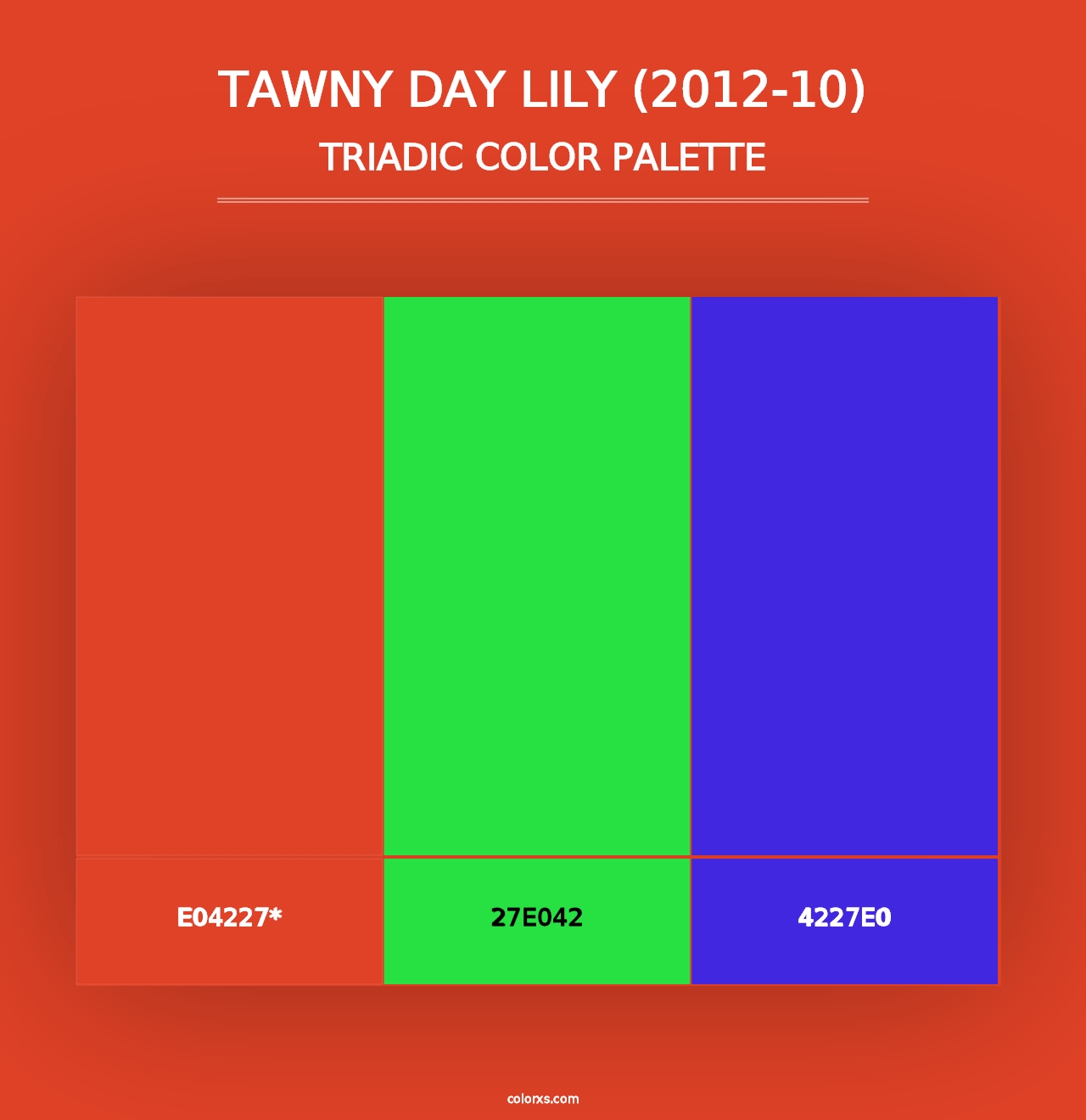 Tawny Day Lily (2012-10) - Triadic Color Palette