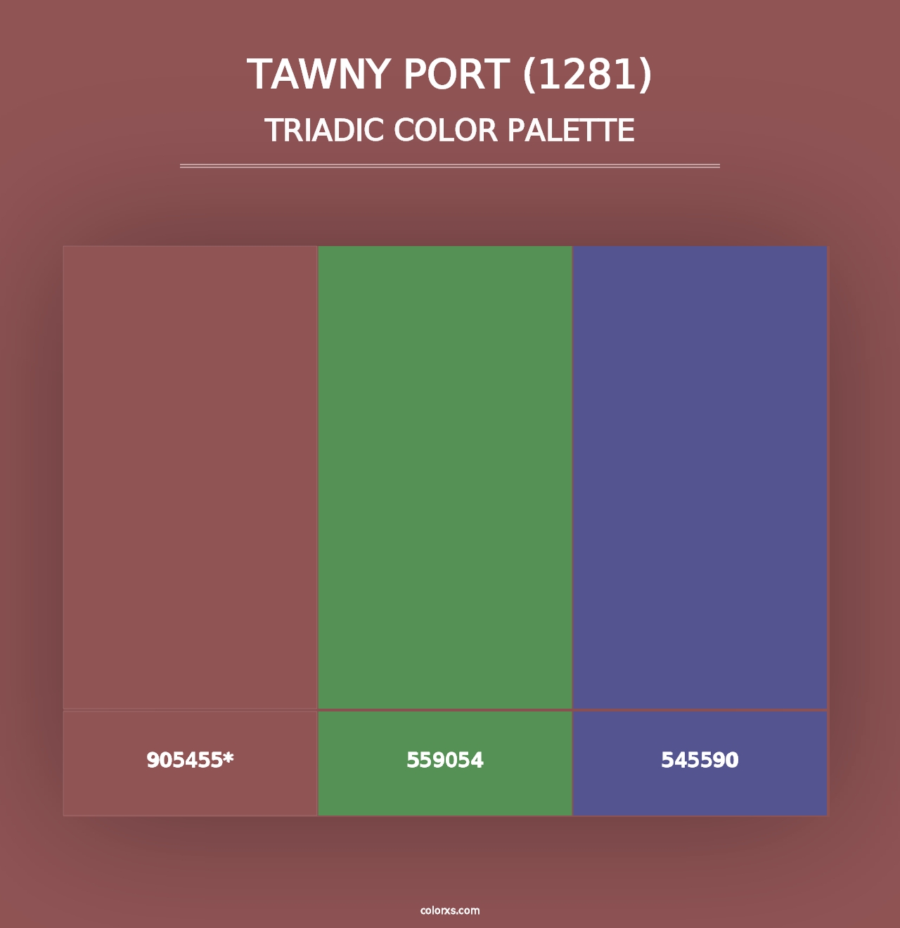 Tawny Port (1281) - Triadic Color Palette