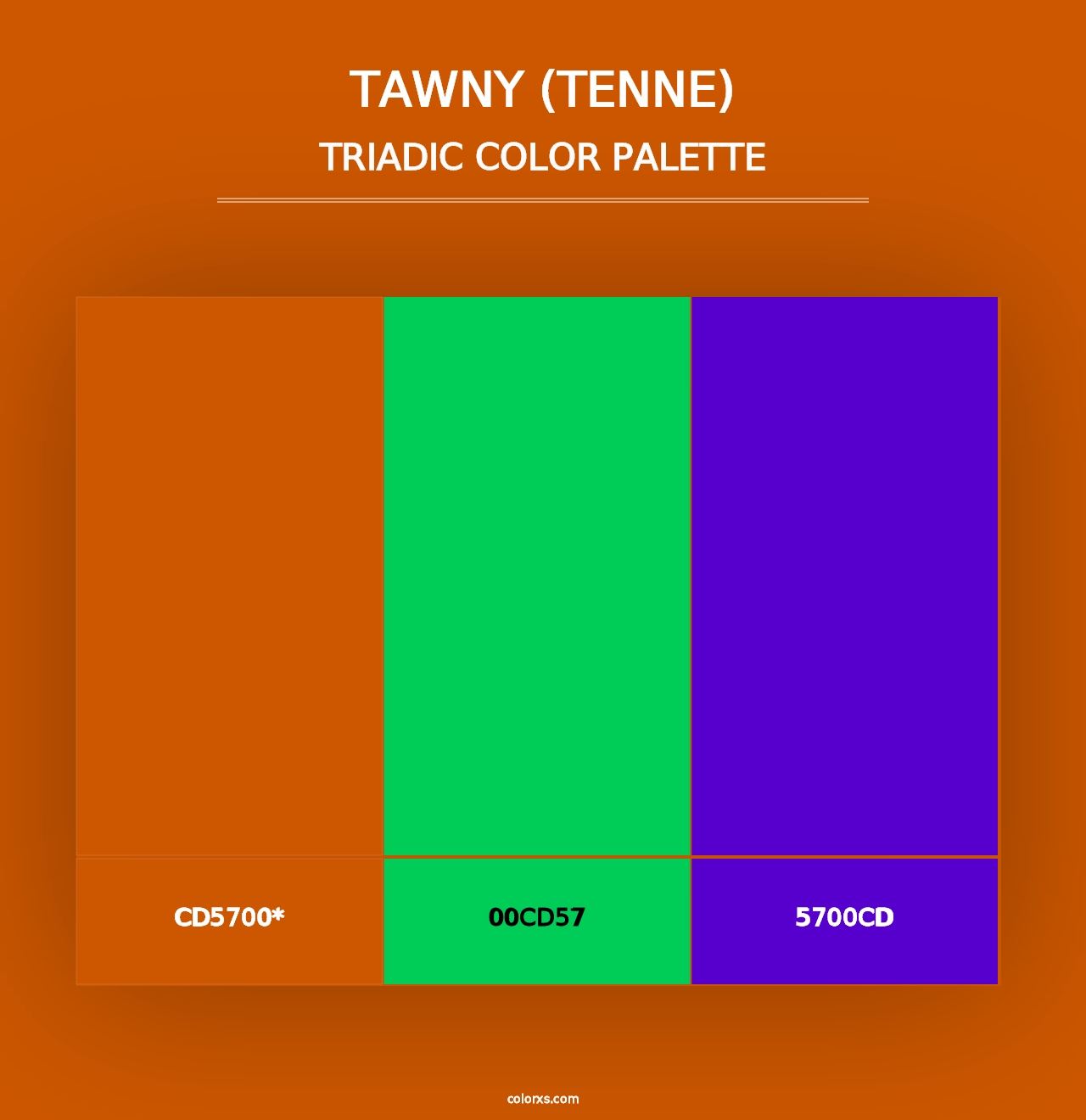 Tawny (Tenne) - Triadic Color Palette