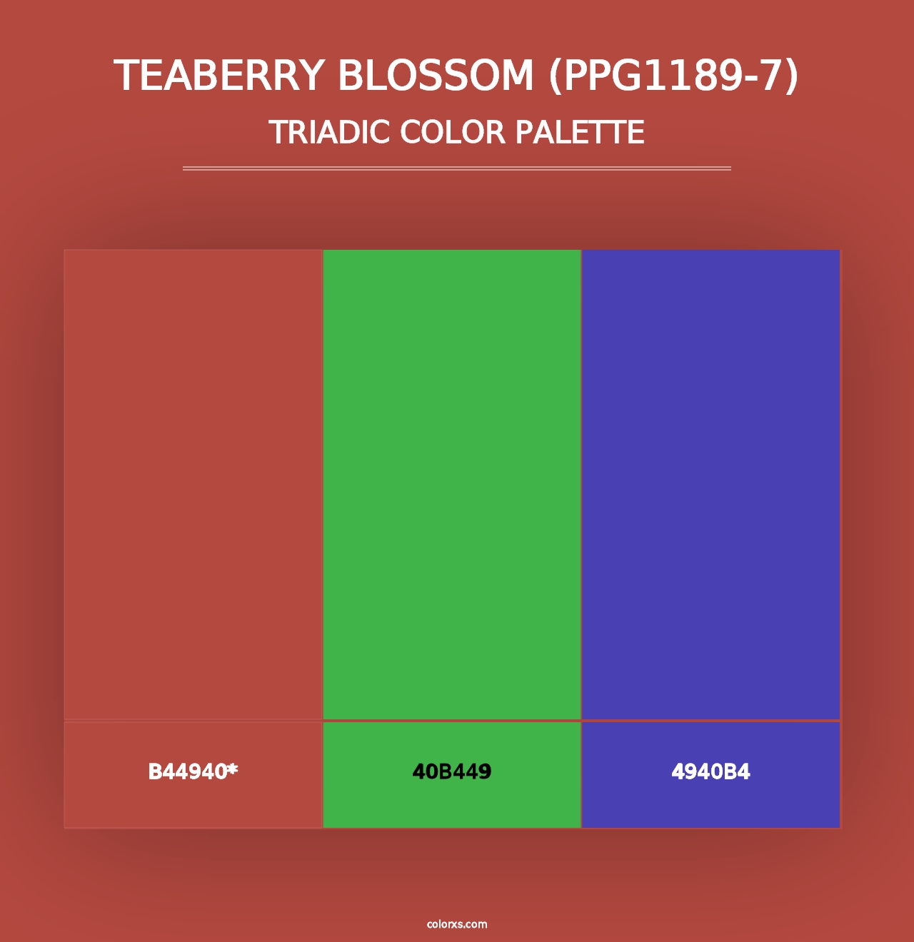 Teaberry Blossom (PPG1189-7) - Triadic Color Palette