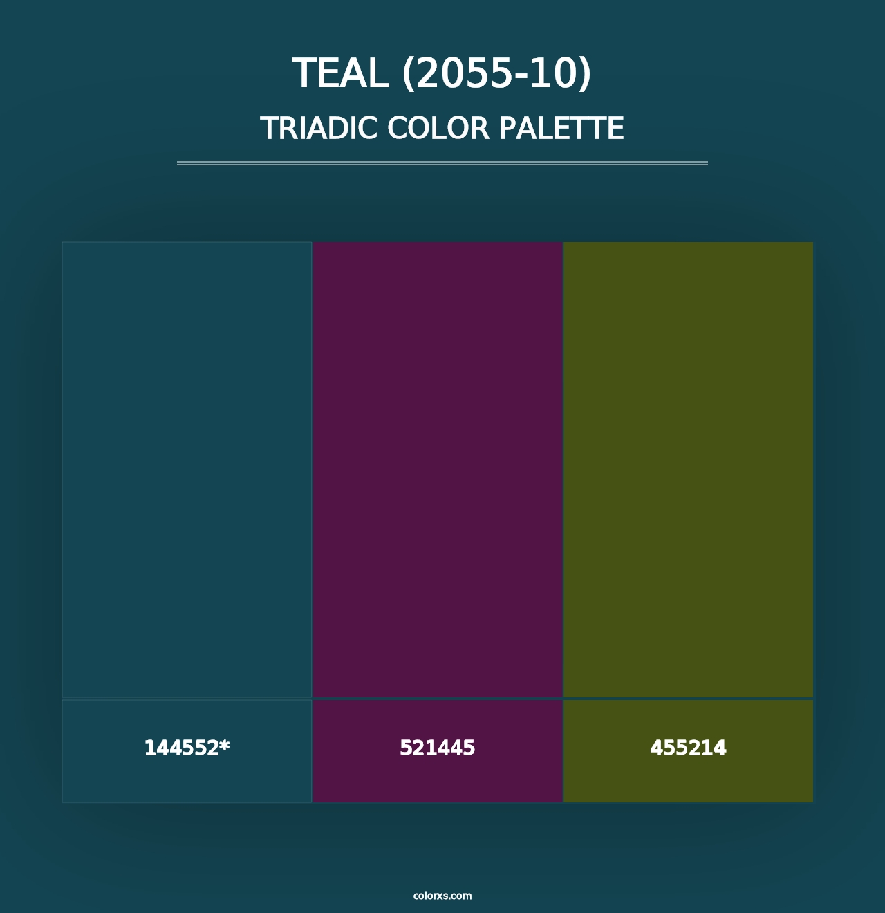 Teal (2055-10) - Triadic Color Palette