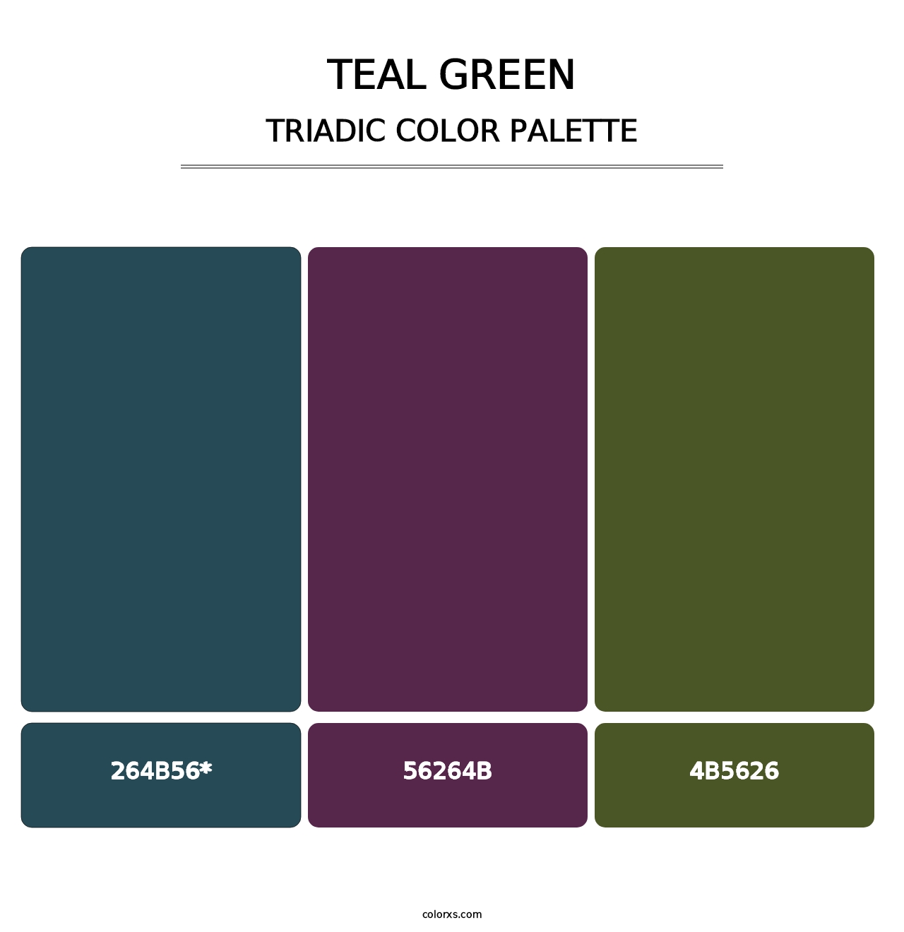 Teal Green - Triadic Color Palette