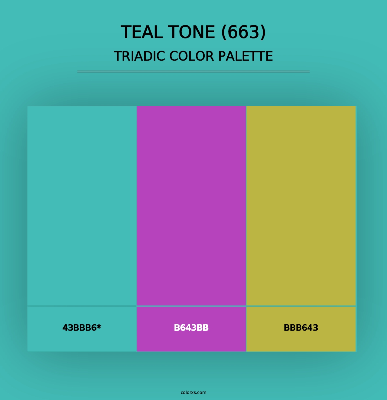 Teal Tone (663) - Triadic Color Palette