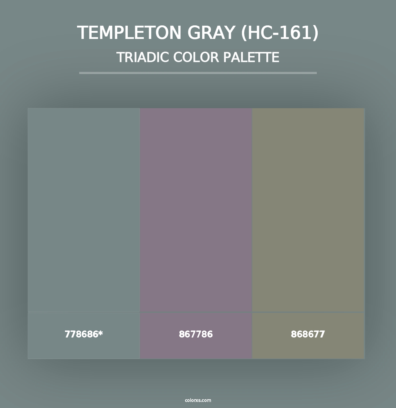 Templeton Gray (HC-161) - Triadic Color Palette