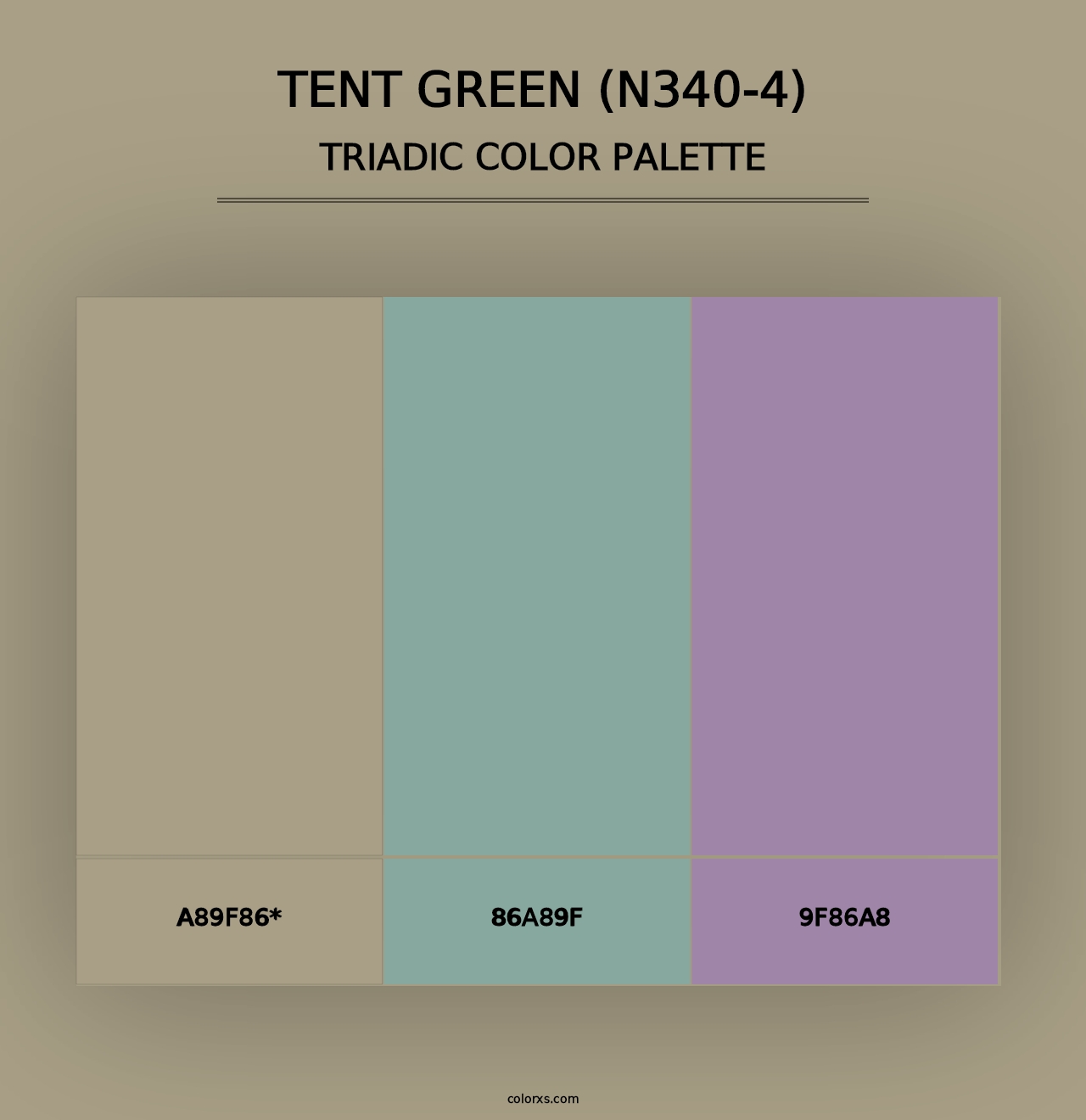 Tent Green (N340-4) - Triadic Color Palette