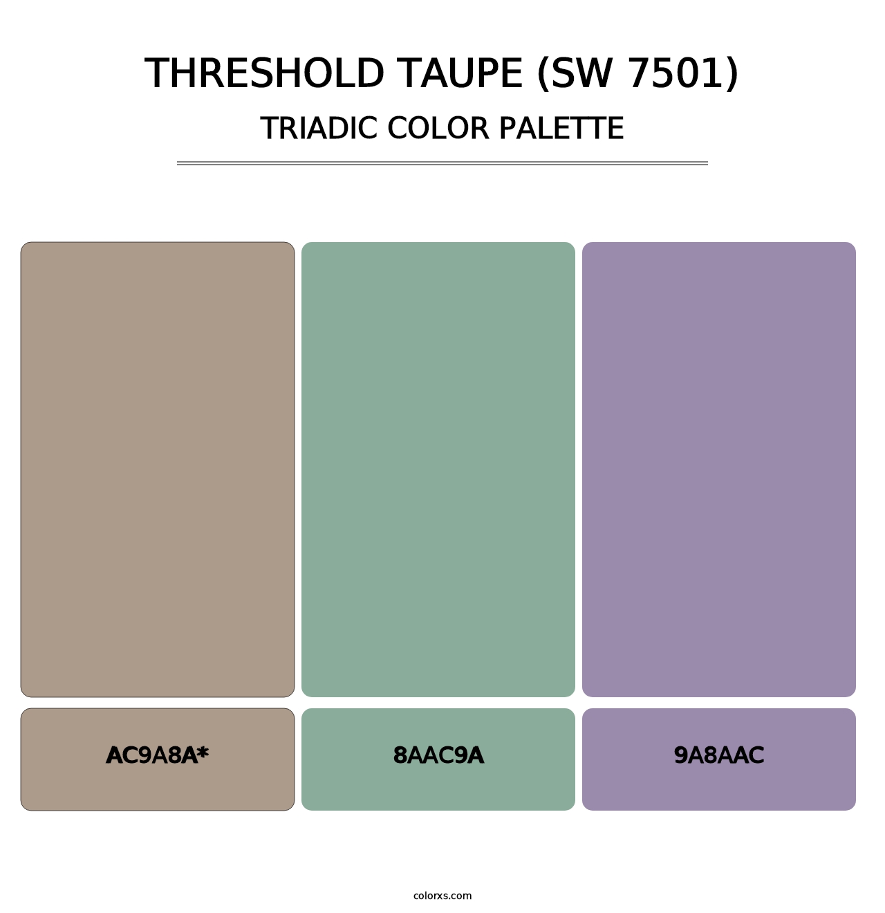 Threshold Taupe (SW 7501) - Triadic Color Palette