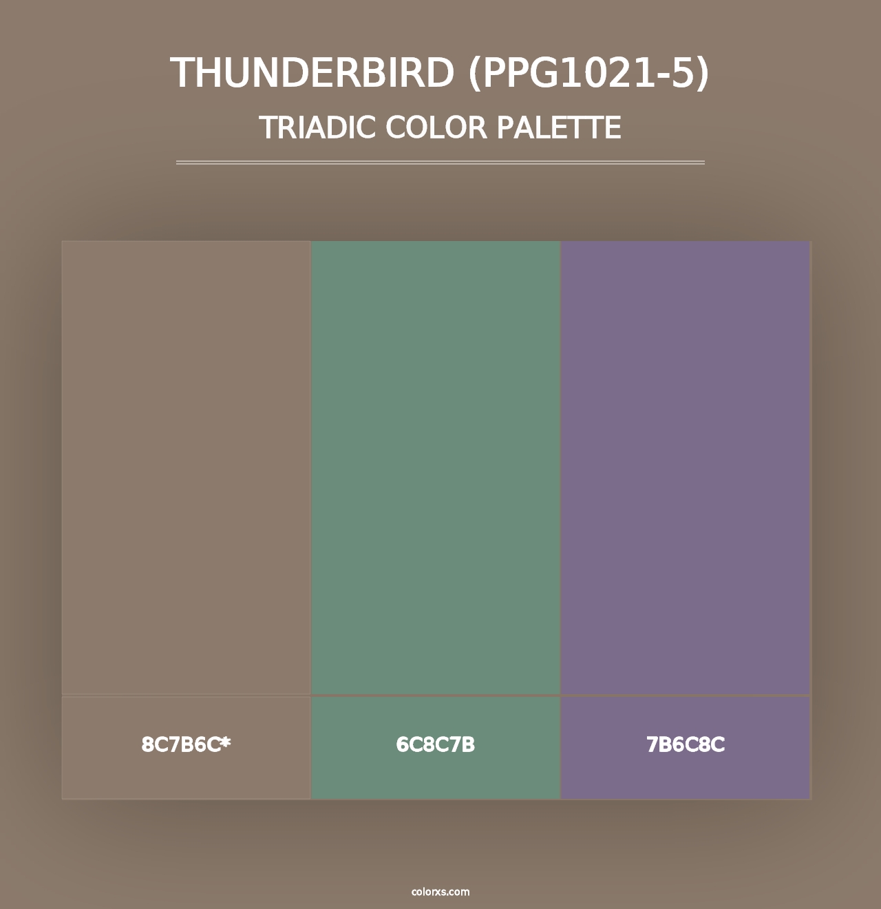 Thunderbird (PPG1021-5) - Triadic Color Palette