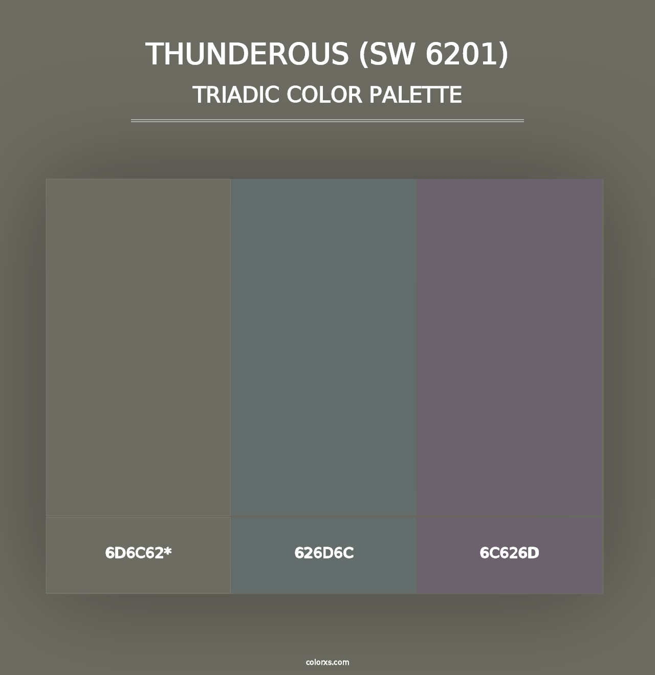 Thunderous (SW 6201) - Triadic Color Palette