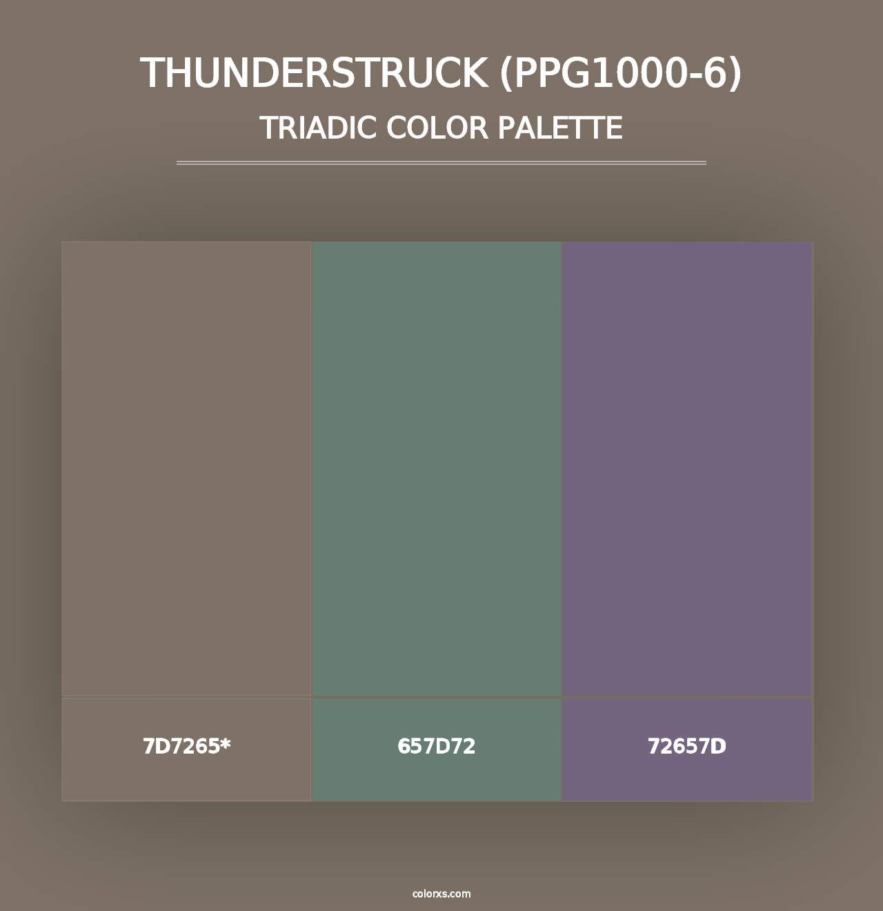 Thunderstruck (PPG1000-6) - Triadic Color Palette