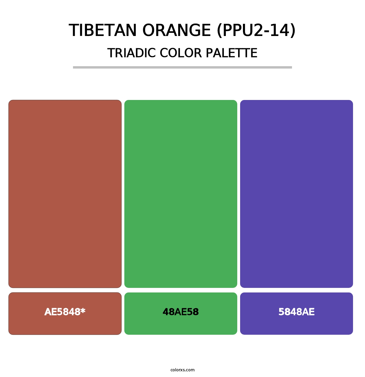 Tibetan Orange (PPU2-14) - Triadic Color Palette