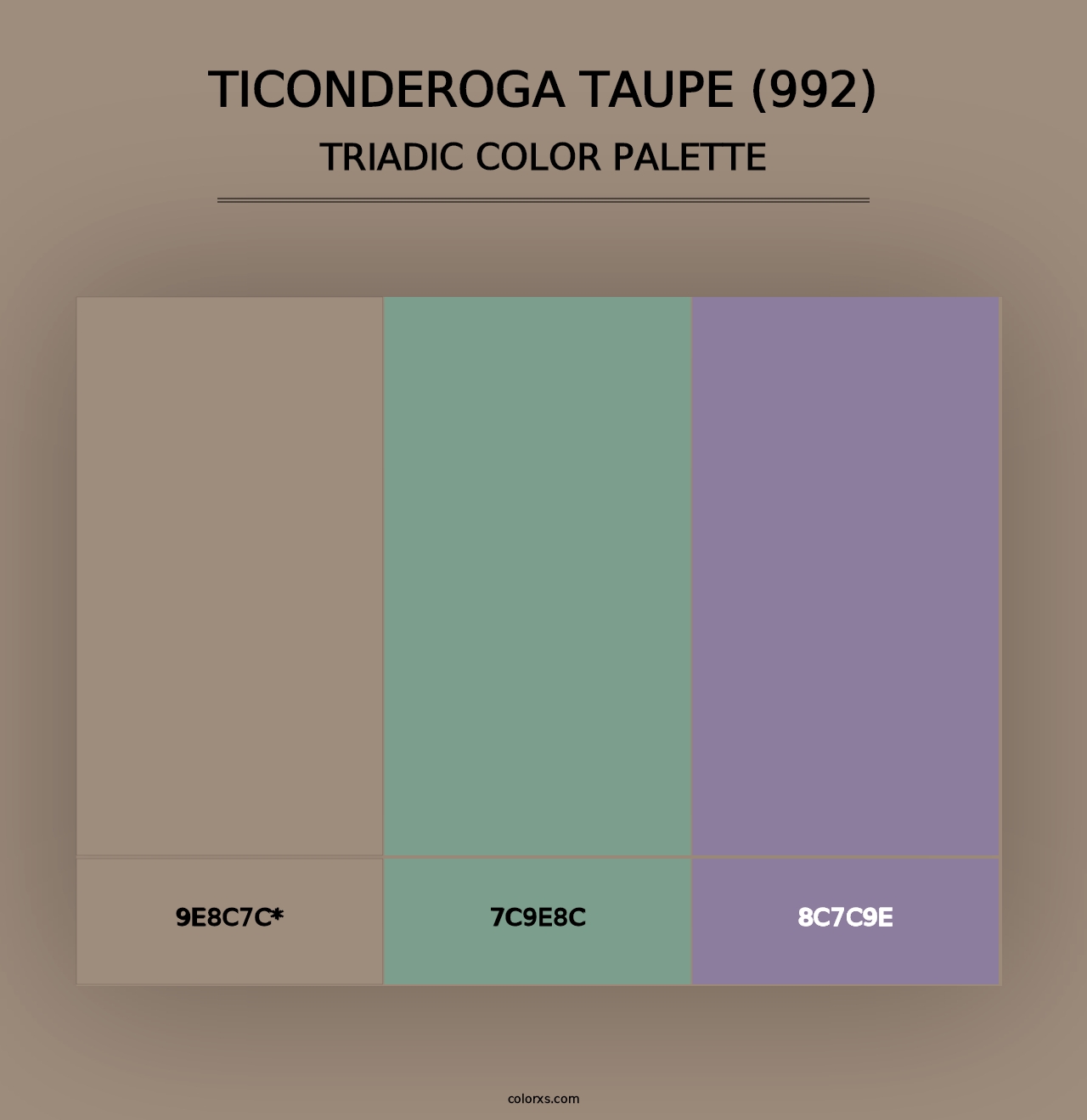 Ticonderoga Taupe (992) - Triadic Color Palette